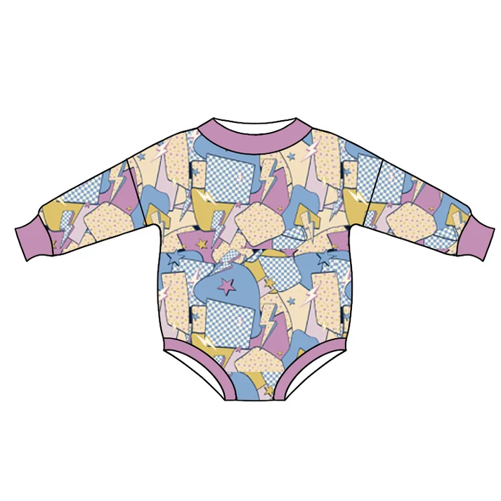 5.16 Cartoon purple long-sleeved toddler clothes