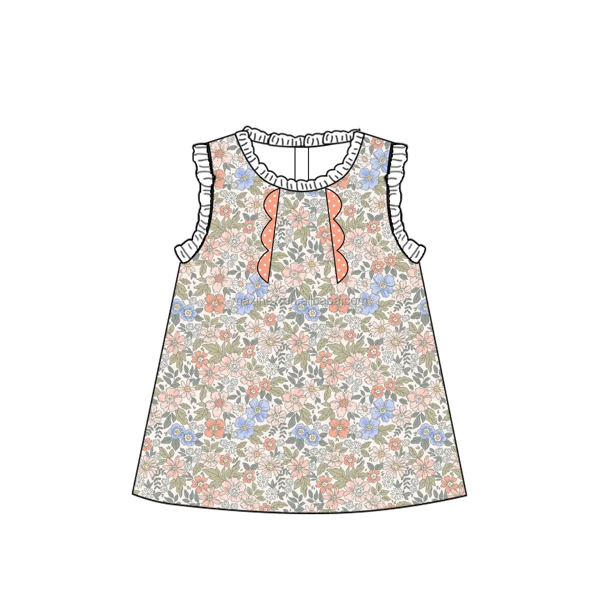 5.13 Floral Sleeveless Skirt