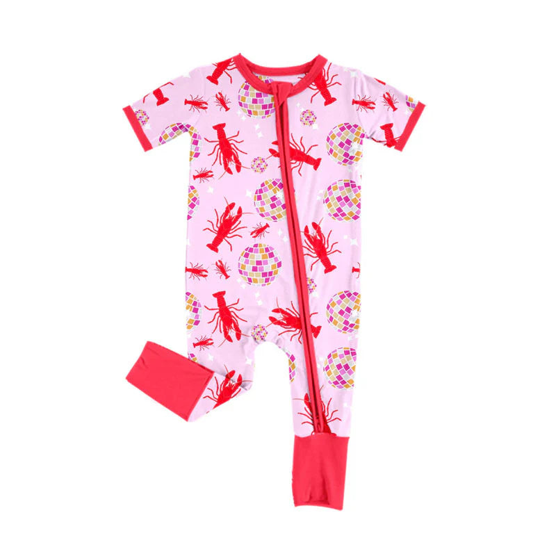 X11.15Preorder (moq 5)Baby Girls Crayfishes Balls Two Way Zip Convertible Rompers