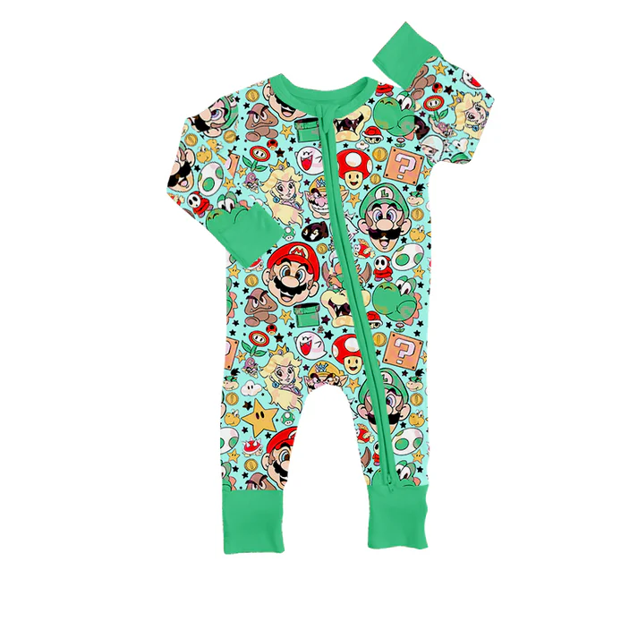 5.16 Mario green long-sleeved toddler clothes