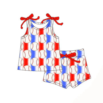 4.30 Color Baseball Suspenders Girls Set