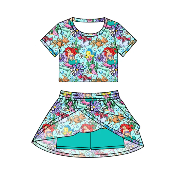 6.19 Mermaid Short Sleeve Skirt Pants Set