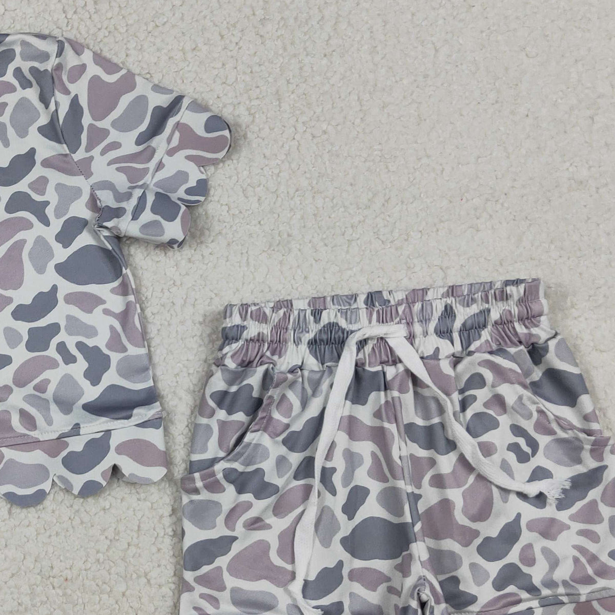 4.3 GSSO3034 Baby Girls Strap Colorful Flowers Tunic Ruffle Shorts Clothes Sets