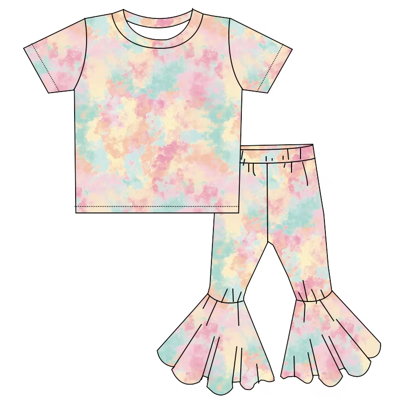 6.25 tie-dye short-sleeved trousers suit