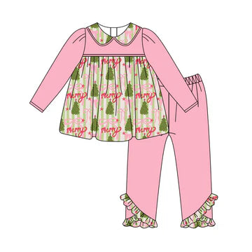 5.29 Christmas tree pink long-sleeved suit