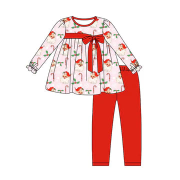 6.3 Santa Claus red strap long sleeve cartoon suit