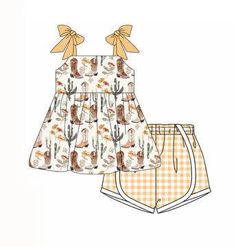 5.5 Girls Boots Cactus Suspender Set