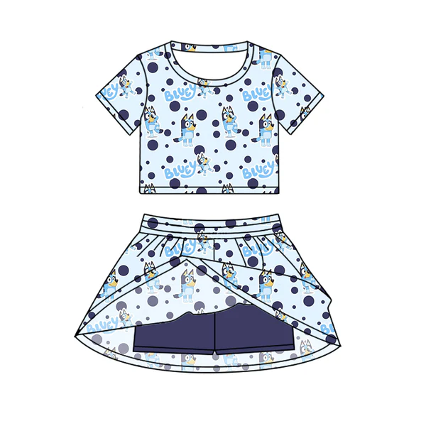 6.19bluey short-sleeved skirt suit