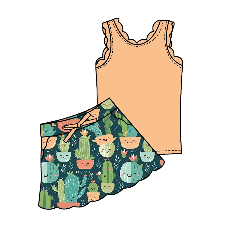 6.20 Cactus Yellow Skirt and Pants Set