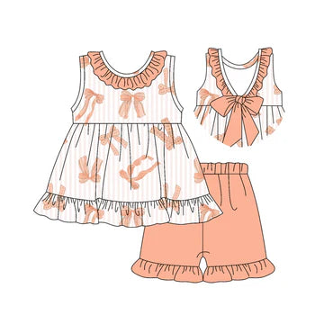 5.8 Orange Girl Bow Suit