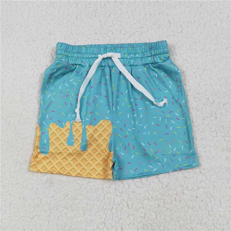 7.8 SS0623 Waffle Ice Cream Green Pocket Shorts