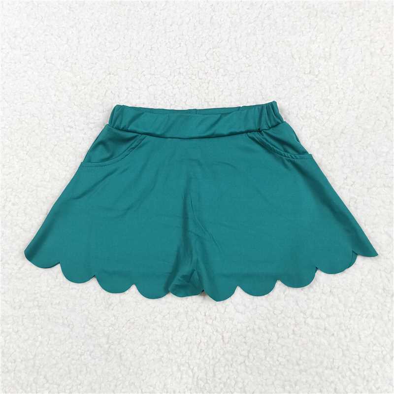 5.30 GLK0077 Solid dark green lace yoga skirt