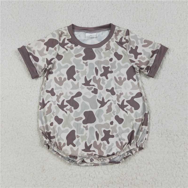 7.8 SR3141 Duck camouflage beige short-sleeved jumpsuit