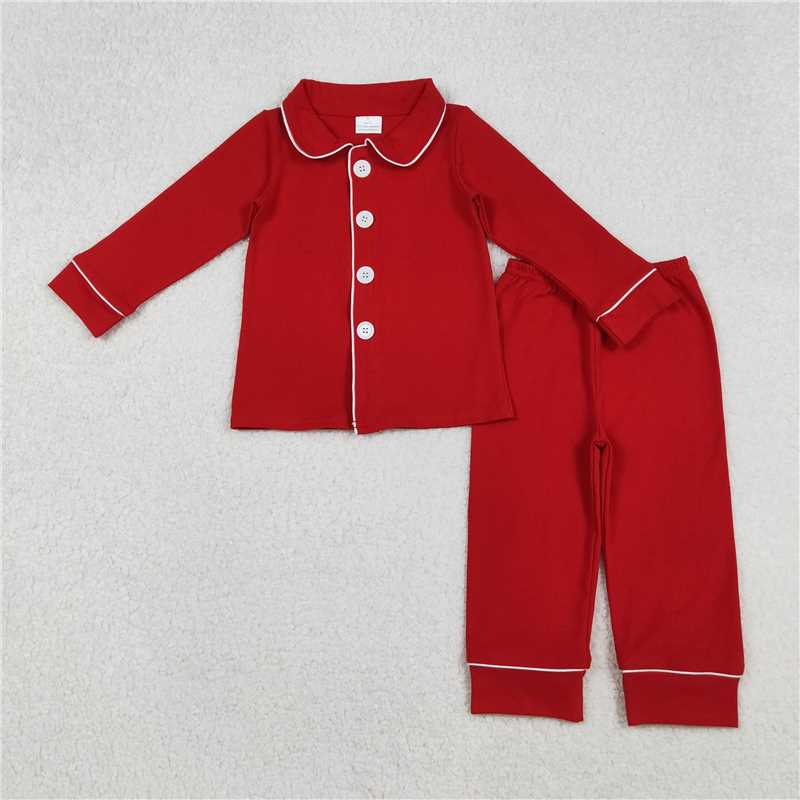 X10.11 BLP1267 Christmas solid red button-down long-sleeved trouser suit