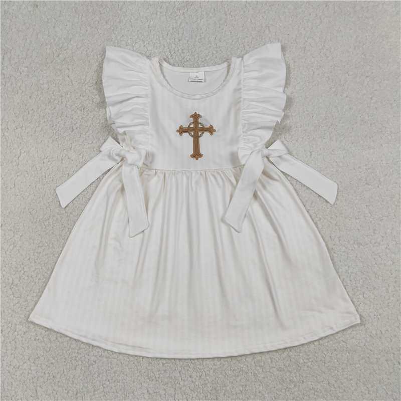 X1.7 GSD2904 Embroidered Cross Bow Lace Sleeveless Dress