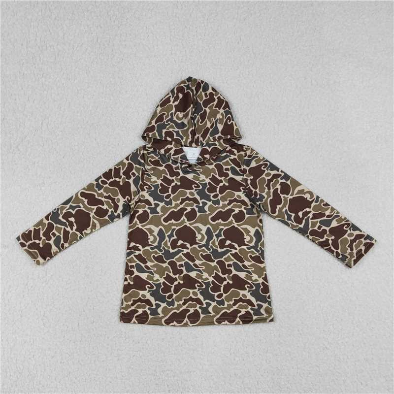 X1.6 BT1650 Brown-green camouflage hooded long-sleeved top