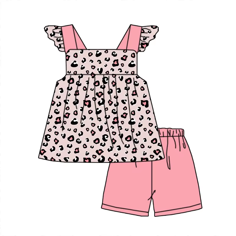 6.21 Pink Leopard Print Flying Sleeve Suit