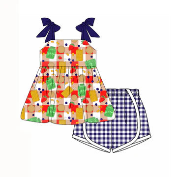5.5 Blue Plaid Suspender Set