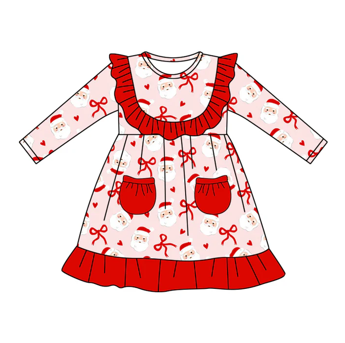 5.20 Santa Claus Pocket Long Sleeve Dress