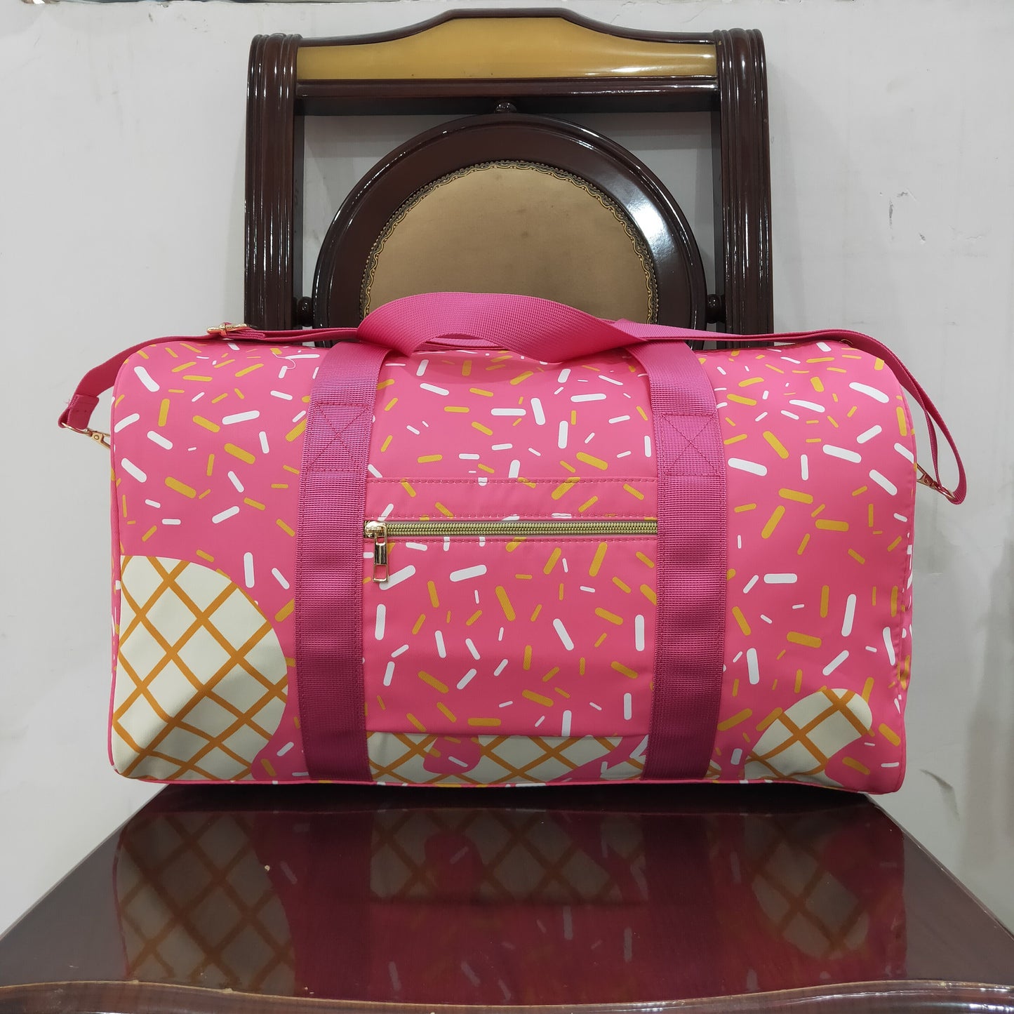 5.21 BA0298 Team fireworks plaid pink gym bag