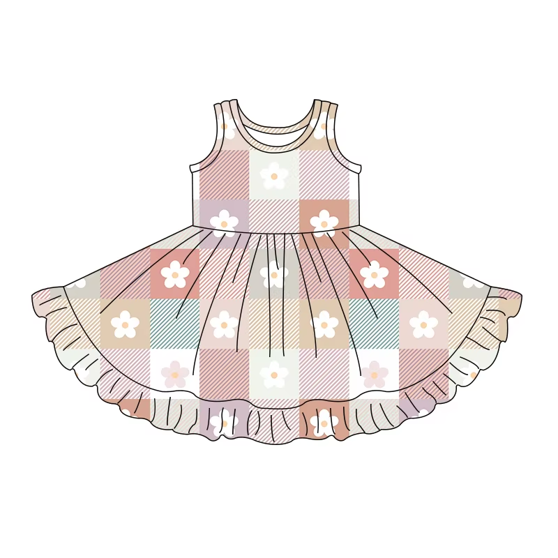 5.16 Flowery Large Skirt Over-the-Knee Dress
