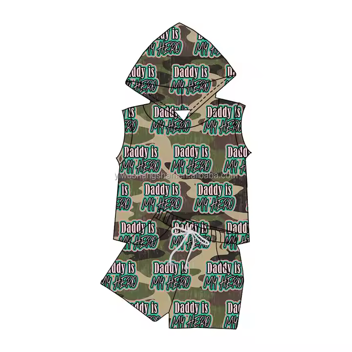 5.13 Boys' Hooded Letter Short Sleeve Suit