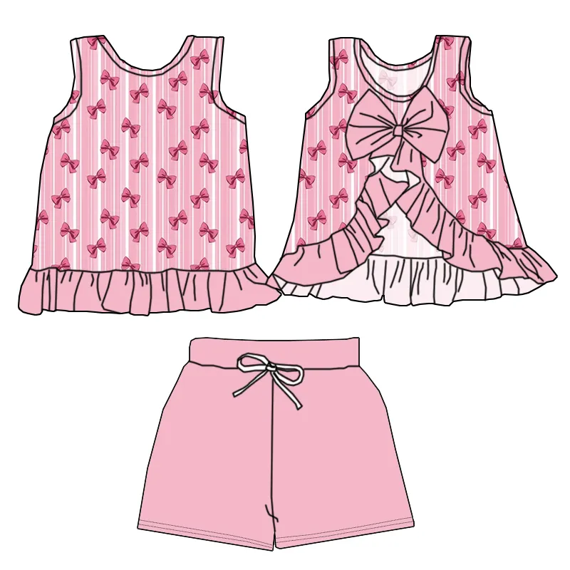 5.15 Pink Sleeveless Bow Suit