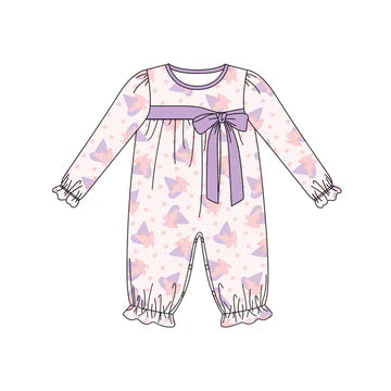 6.3 Purple bow long-sleeved toddler clothes