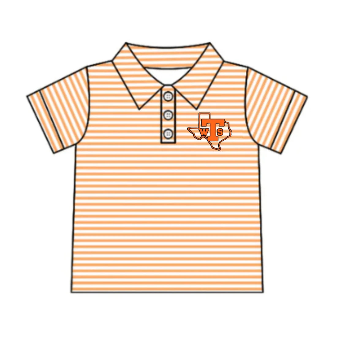 8.5Preorder(moq 5) Baby Boys Orange Stripes West Sabine Team Short Sleeve Tee Pullovers Shirts Tops
