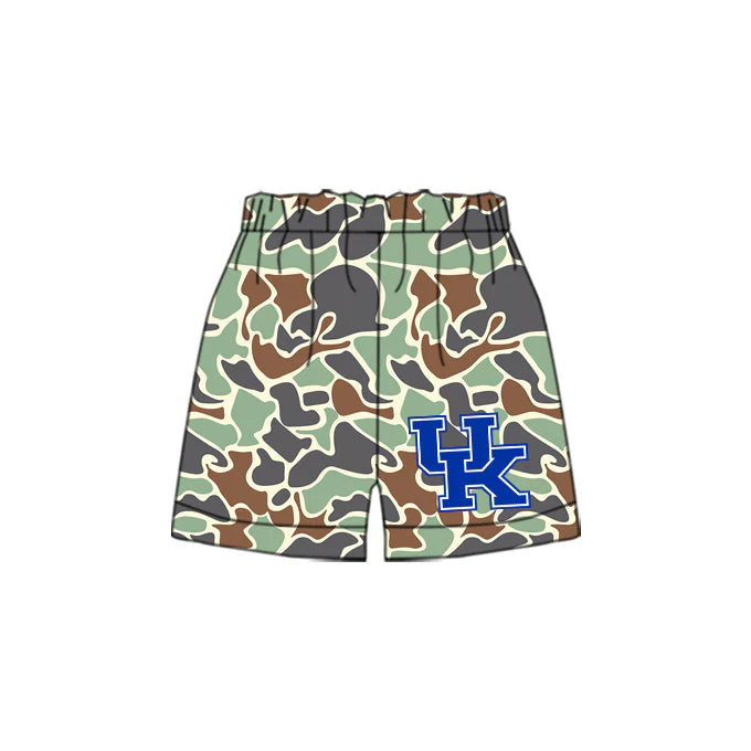 7.3Preorder(moq 5) Baby Boys Green Camouflage UK Team Sports Shorts