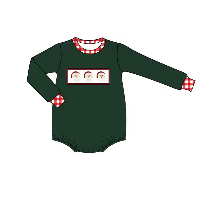 6.25 Santa Claus dark green long-sleeved toddler clothes