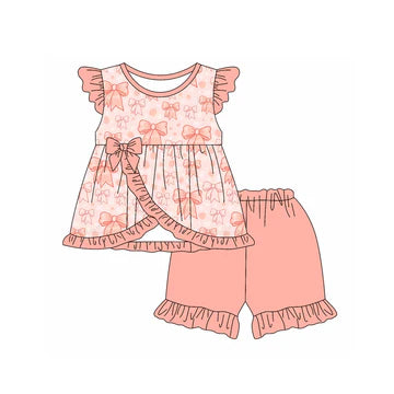 5.6 Orange-red bow-knot flying sleeve suit
