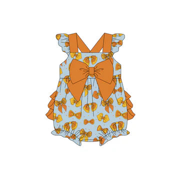 5.5 Girls Summer Orange Bow Toddler Clothes