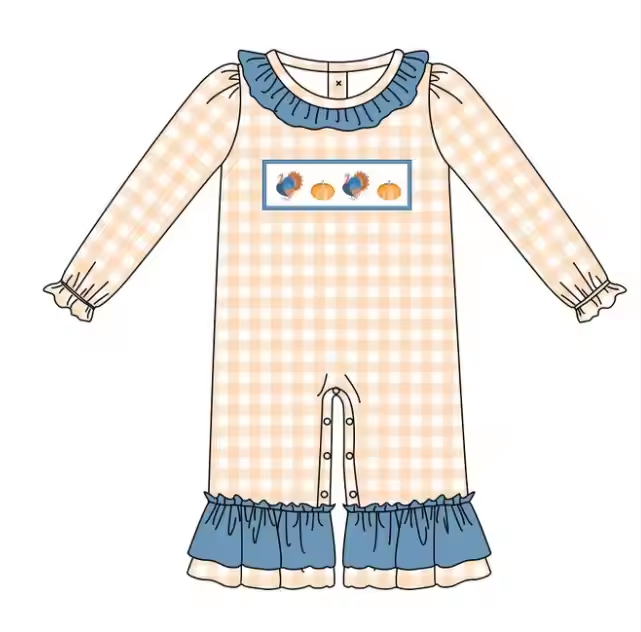 5.21 Pumpkin Plaid Long Sleeve Boys Toddler Clothes