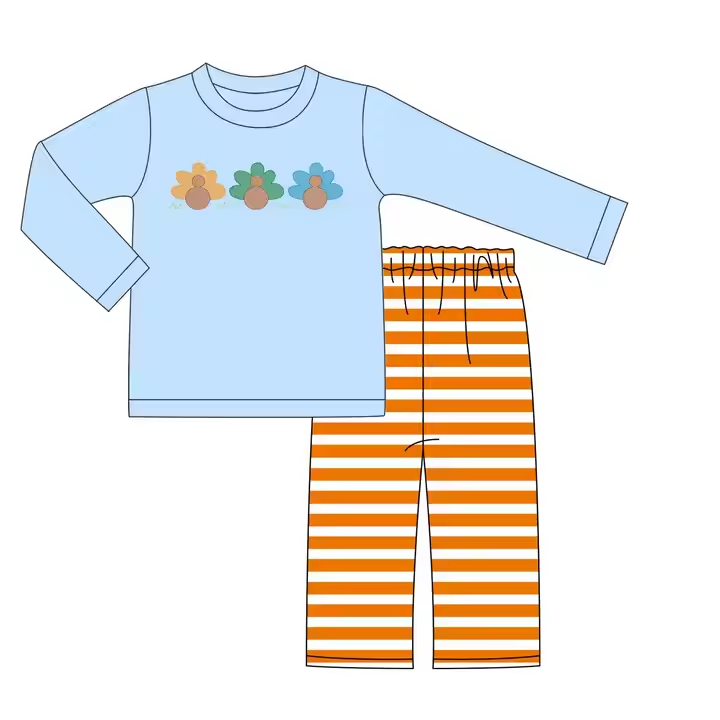 5.21 Turkey Blue Striped Boys Suit