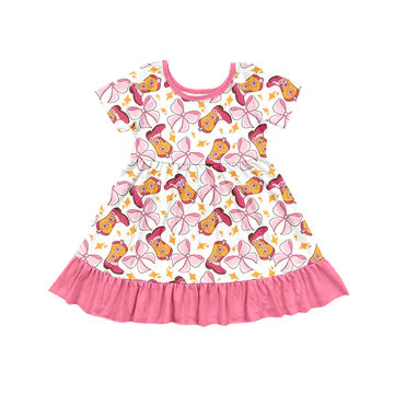 5.24 Boots Bow Pink Dress
