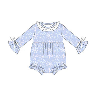 5.26 Snowflake Bowknot Long Sleeve Toddler Clothes