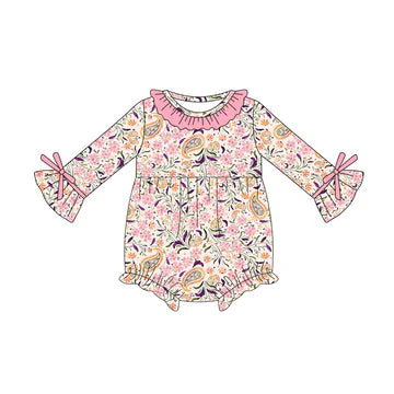 5.26 Pink floral long-sleeved toddler clothes