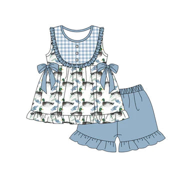 5.24 duck plaid short-sleeved suit