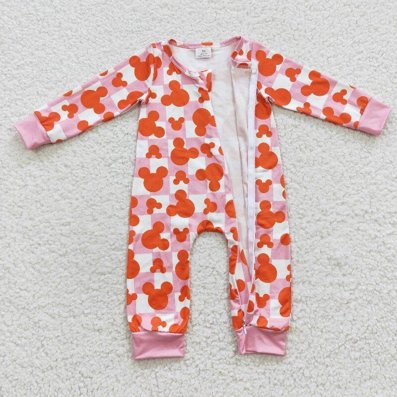 4.15zipper romper cartoon mouse jumpsuit baby clothes