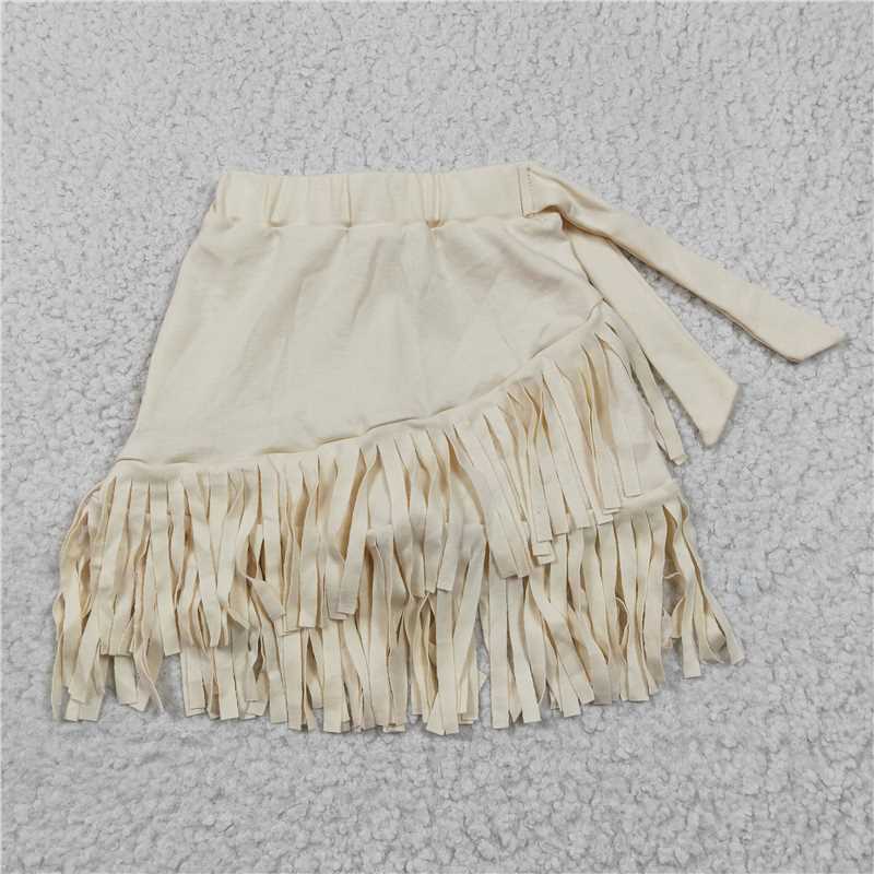 4.2 GLK0006 Girls' apricot fringe skirt