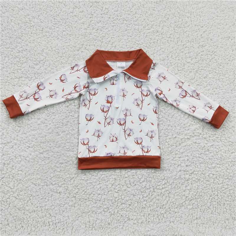 6.4zipper pullover boys Kapok shirt kids tops