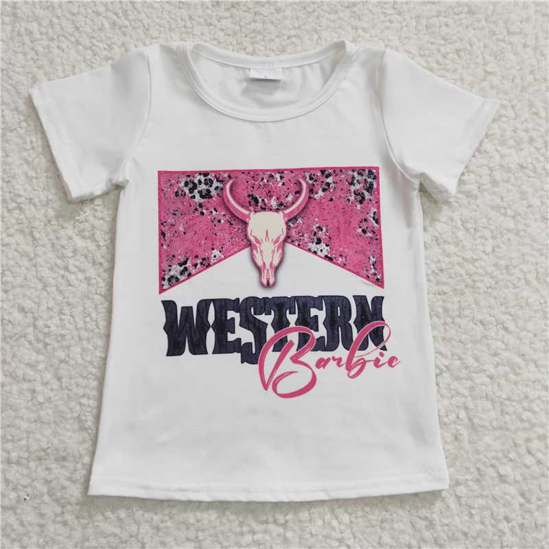 5.12western girls short sleeve t-shirt kids clothes