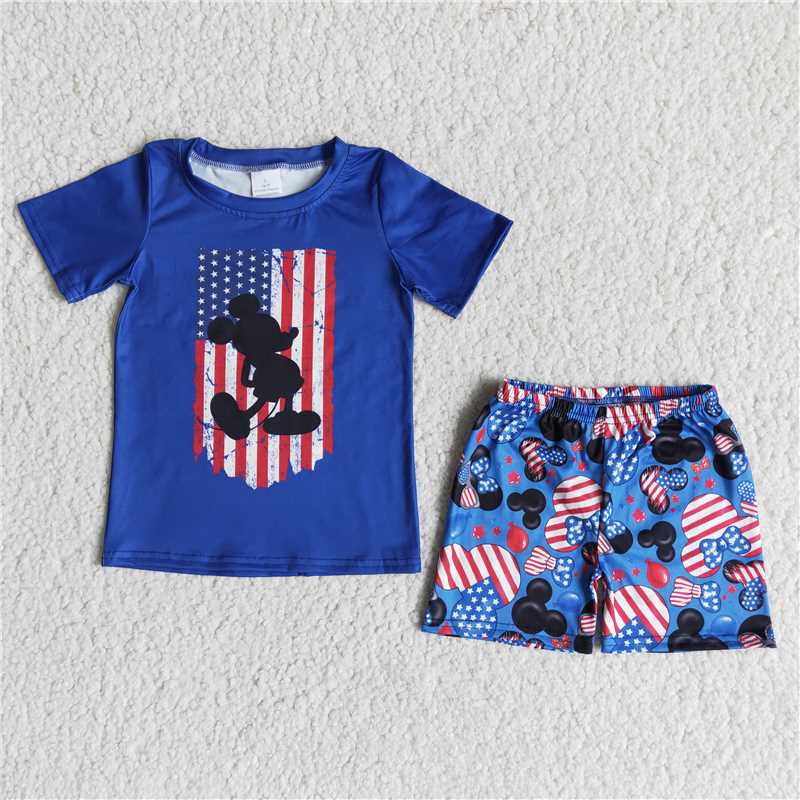 B1-13 4th of july baby boys summer shorts sets