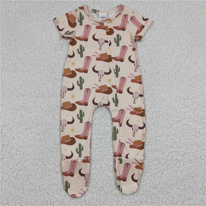 4.23west boots Zip Sleeper romper with feet kids jumpsuit
