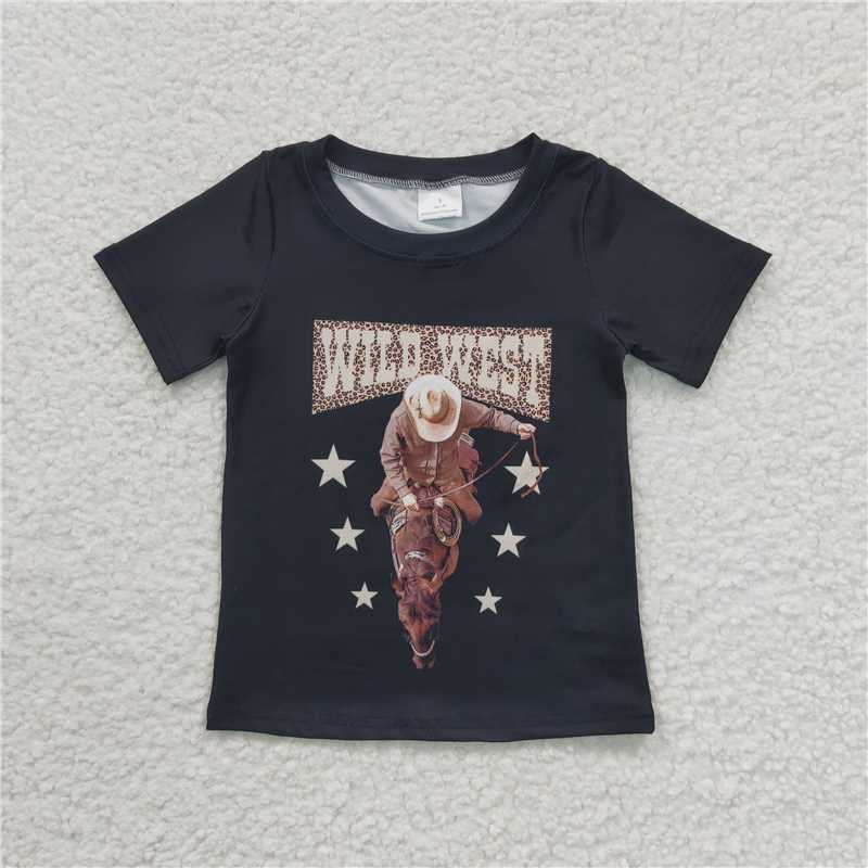 west cowboy girls short sleeve t-shirt kids clothes