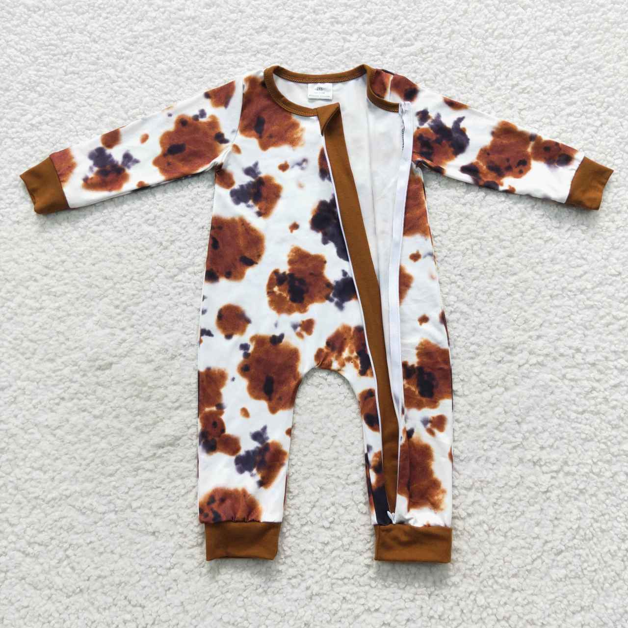 4.15zipper romper brown cow jumpsuit baby clothes