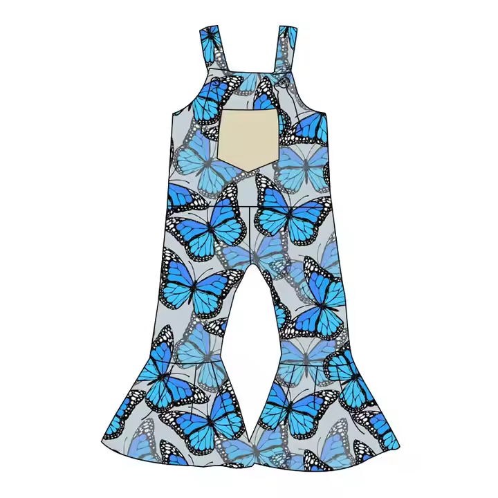 5.15 Blue Butterfly Pocket Bodysuit