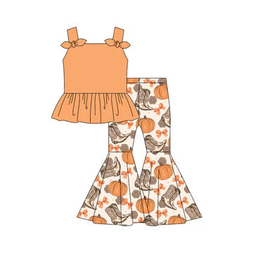 5.2 Pumpkin Orange Boots Girls Set