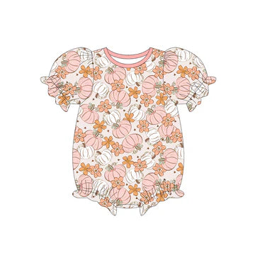 5.22 Pumpkin Flower Short Sleeve Toddler Clothes